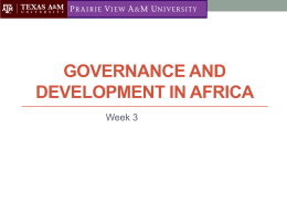 Governance and Development in Africa