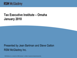 Meeting Presentation - Tax Executives Institute, Inc.