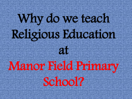 Religious Festivals - Manor Field Primary School