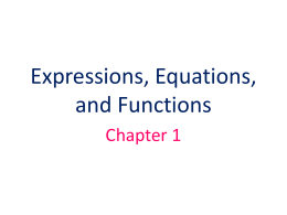 Expressions, Properties, and Functions