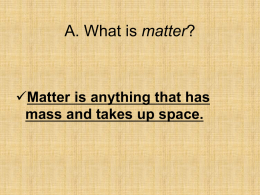 What is matter? - Riverdale Middle School