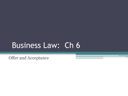Business Law Ch 6 Notes