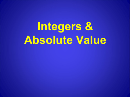 Integers Absolute Value