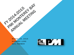 FY14-15 PMI Monterey Bay Annual Meeting 2.10.15