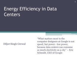 Energy Efficiency in Data Centers