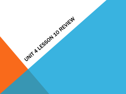 Unit 4 Lesson 10 Review