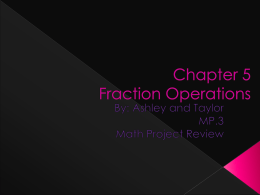 Chapter 5 Fraction Operations
