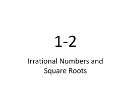 1-2 Irrational Numbers and Square Roots C3