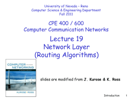 Network Layer (4) - Routing Algorithms