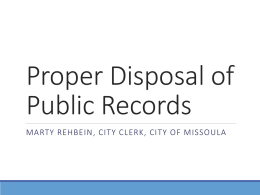 Proper Disposal of Public Records