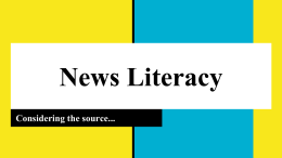 News Literacy - SchoolJournalism.org