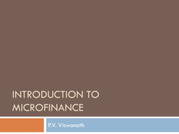 Introduction to Microfinance