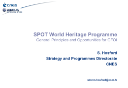 SPOT World Heritage Programme General Principles and