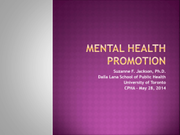Mental Health Promotion and Chronic Disease