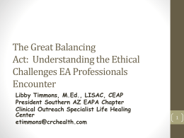 The Great Balancing Act Ethics in the EA