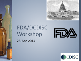 FDA/DCDISC Workshop