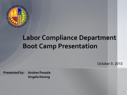 Labor Compliance Fall 2013