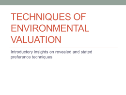 Techniques of environmental valuation