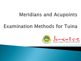 Meridians and Acupoint Examination Methods for Tuina