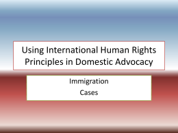 Using International Human Rights Principles in Immigration Cases