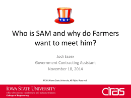 SAM Overview - Iowa State University Extension and Outreach