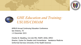 GHE Education and Training: USUHS/CDHAM