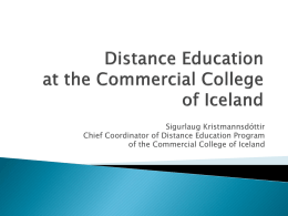 Distance Education - Verzlunarskóli Íslands