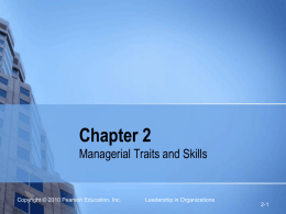 Managerial traits and skills