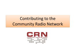 Contributing to CRN - Community Broadcasting Association of