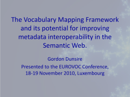The Vocabulary Mapping Framework and its potential for