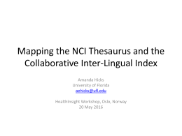 Mapping the NCI Thesaurus to the Inter-Lingual Index
