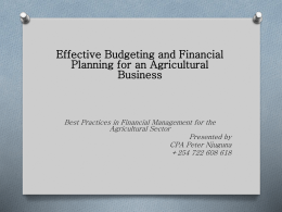 Effective Budgeting and Financial Planning for an