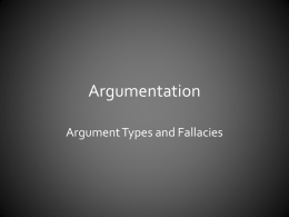 Argumentation – Types and Fallacies