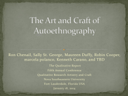 The Art and Craft of Autoethnography - NSUWorks