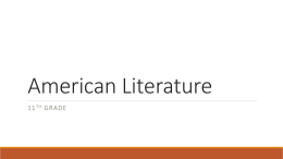 American Literature - 11th Grade CP American Literature Comp A