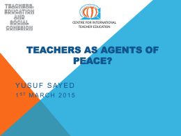 Teachers as Agents of Peace: Yusuf Sayed [PPTX 1015.88KB]