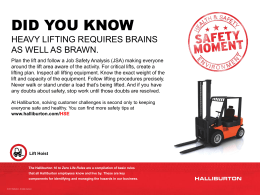 Safety Moment #22 - Heavy Lifting