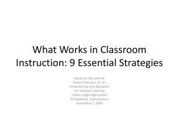 What Works in Classroom Instruction: 9 Essential Strategies