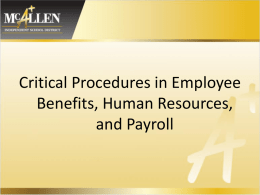 Employee Benefits, Human Resources, Payroll