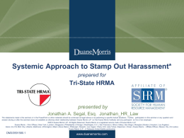 Stamping Out Systemic Harrassment - Tri