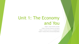 Unit 1: The Economy and You