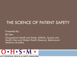 patient safety - Society for Quality in Health Care in Nigeria