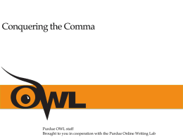 Perdue OWL Conquering the Comma File