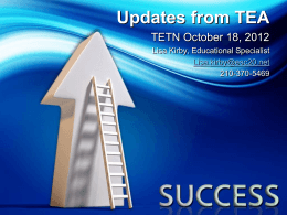 Updates from TEA - ESC-20