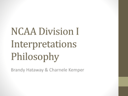 Division I Interpretations Philosophy