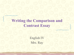 Comparison-Contrast Essay Powerpoint
