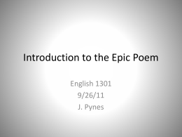Introduction to the Epic Poem