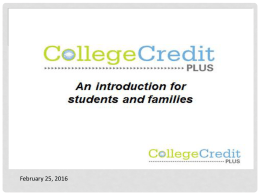 CollegeCreditPlus Presentation