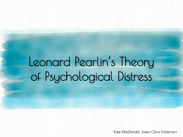 Leonard Pearlin*s Theory of Psychological Distress