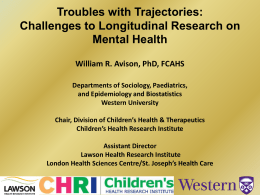 Troubles with Trajectories - Offord Centre for Child Studies
